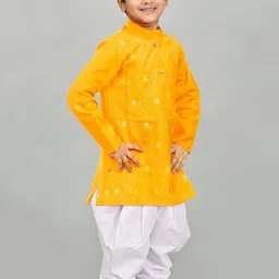 NFC CREATION Boys Embroidered Regular Thread Work Kurta with Patiala image 3