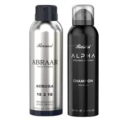Rasasi Set Of 2 Abraar Aurora & Champion Deodorant Body Spray - 200ml Each-3