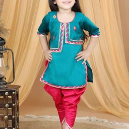 Here&Now X Kinder Kids Girls Regular Pure Cotton Kurti with Dhoti Pants-image-70