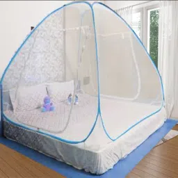 Polyester Kids Washable BLUE mosquito net green bed mosquito net double bed king size machardani for ba Mosquito Net-3