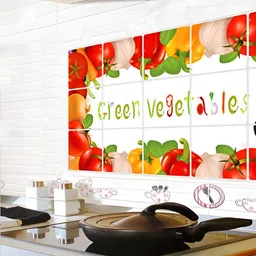 INDIAN ROYALS Red & Yellow Vegetable Oil Proof Self Adhesive Wall Sticker-image-63