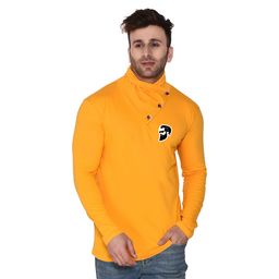 BEYOU FASHION Men High Neck Solid Slim Fit T-shirt-image-53