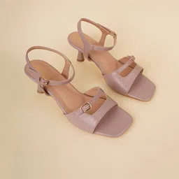 Mast & Harbour Women Party Kitten Sandals with Buckles-picture-39