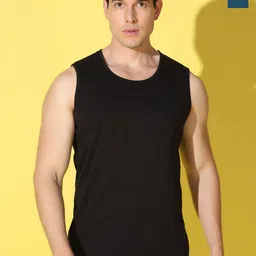WOOSTRO Pack Of 2 Combed Cotton Gym Vests VWS26(PLAIN BLACK)(PLAIN PEACOCK)-image-51