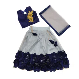 satyamfab Girls Embroidered Patchwork Ready to Wear Lehenga & Blouse With Dupatta-image-39
