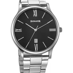 Sonata Men Brass Dial & Bracelet Style Straps Analogue Watch 77105SM21W-image-61