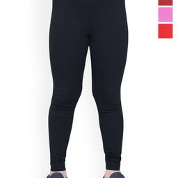 FRENCH KLEIDER Girls Pack Of 4 Mid-Rise Churidar-Length Leggings-image-9