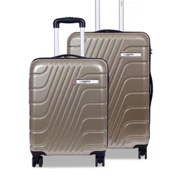 Luggero Set Of 2 Textured Hard-sided Medium & Small Cabin Trolly Bags-7