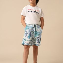 U.S. Polo Assn. Kids Boys Abstract Printed Regular Fit Mid-Rise Cotton Shorts-picture-34