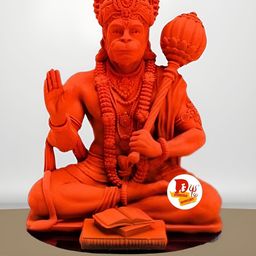 DARIDRA BHANJAN Orange Colored Lord Hanuman ji Religious Idol Showpiece-picture-33