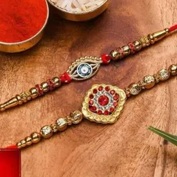 POORAK 4-Pcs Assorted Rakhi With Greeting Card & Roli Chawal-image-40