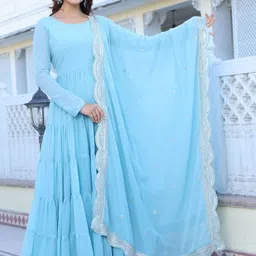 KALINI Women Layered Kurta with Pyjamas & With Dupatta-picture-2