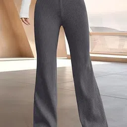 DIGITAL SHOPEE Women Relaxed Fit High-Rise Parallel Trousers-picture-17
