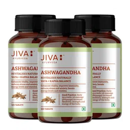 Jiva Set Of 3 Ashwagandha Tablet Boosts Immunity & Energy - 120 Tablets Each-54