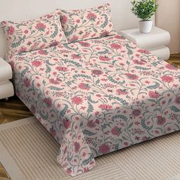 Myntra Elegant Homes 300 TC Polycotton King Bedsheet With 2 Pillow Covers-picture-44
