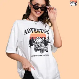 Metronaut Women 2 Printed V-Neck Extended Sleeves Applique T-shirt-picture-12
