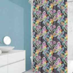 ArtzFolio Blue & Grey Printed Waterproof Shower Curtain-image-81
