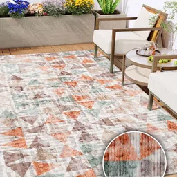 Kaleen India Red Geometric Anti-Skid Polyester Carpet-picture-11