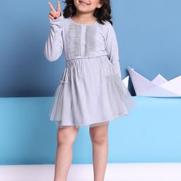 Baawri Girls Long Sleeves Pure Cotton Top With Skirt-image-87