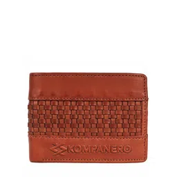 KOMPANERO Men Textured Leather Two Fold Wallet-image-8