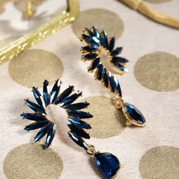 YouBella Gold-Plated Artificial Stones Quirky Drop Earrings-54