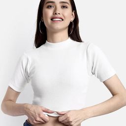 Dream Beauty Fashion Women White Crop Fitted Top-picture-48