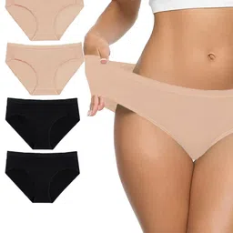 EMBATA Pack of 4 Women Mid-Rise Cotton Bikini Briefs-image-41