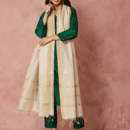 Fabindia Ethnic Motifs Woven Design Dupatta With Zari-picture-27