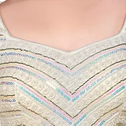 Ansar Creation Designer Handwork & Embroidered V-Neck Saree Blouse image 2