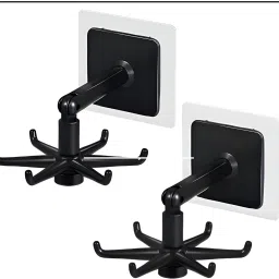 360° Rotating Plastic Wall Hook | Self-Adhesive Hook for Kitchen & Bathroom Swivel Hook 6-1