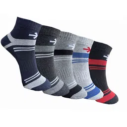 HRX by Hrithik Roshan Unisex Pack Of 5 Striped Ankle-Length Socks-image-31