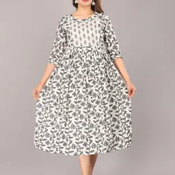 GURRA Women Floral Printed Pure Cotton Maternity Ethnic Dresses-picture-18