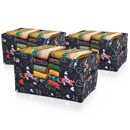 Kuber Industries Black & Pink 3 Pieces Disney Mickey Printed Drawer Organisers-1