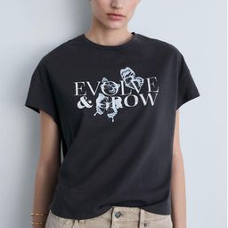 MANGO Typography Print Pure Cotton T-shirt-99