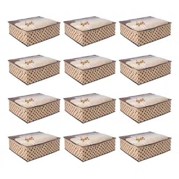 prettykrafts Cream & Brown 12 Pieces Printed Drawer Organisers-6