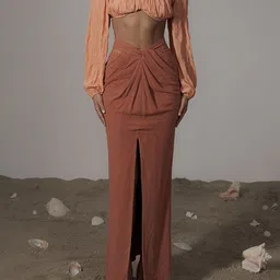 Bee Boe Crossover Cutout Pencil Maxi Skirt-image-72