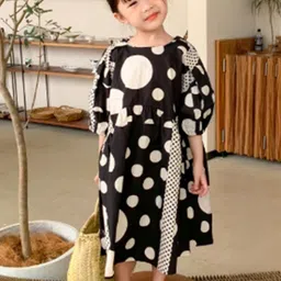 LULU & SKY Polka Dot Print A-Line Dress-picture-3