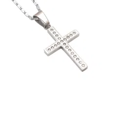 SANAA CREATIONS Silver-Plated Contemporary Artificial Stones Studded Pendant with Chain-6