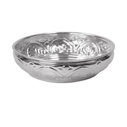 POSHIFY Silver Toned Pure German Silver Pooja Thali-image-48