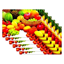 Kuber Industries 6-Pcs Red & Green Printed Fridge Mat-6