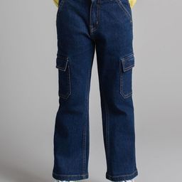 Ed-a-Mamma Girls Comfort Mildly Distressed Light Fade Stretchable Jeans-picture-43