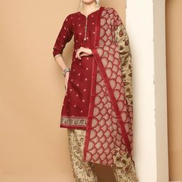 KALINI Women Floral Printed Regular Kurta with Salwar & With Dupatta-5