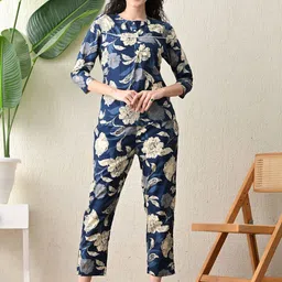 GLITO Printed Pure Cotton Top With Trousers Co-Ords-image-50