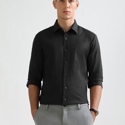 Arrow New York Men Slim Fit Solid Spread Collar Formal Shirt-picture-3