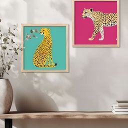 WALLLANE Brown & Pink 2 Pieces Birds And Animals Wooden Wall Art-image-54