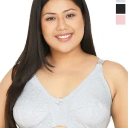 Da Intimo Pack Of 3 Plus Size Non Padded Full Coverage Cotton Everyday Bra-32