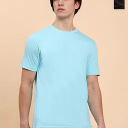 Moda Rapido Men Pack of 2 Solid Round Neck Cotton T-shirts-image-37