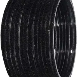 SAVORADE Set Of 10 Black Glass Bangle-picture-9