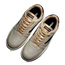 SYEDAN Men Colourblocked Suede Sneakers-image-8