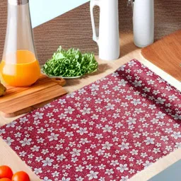 REVEXO Maroon & Grey Printed Water-Resistant Shelf Liner-image-55